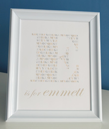 Style: Initial is for ... child's name  beige print